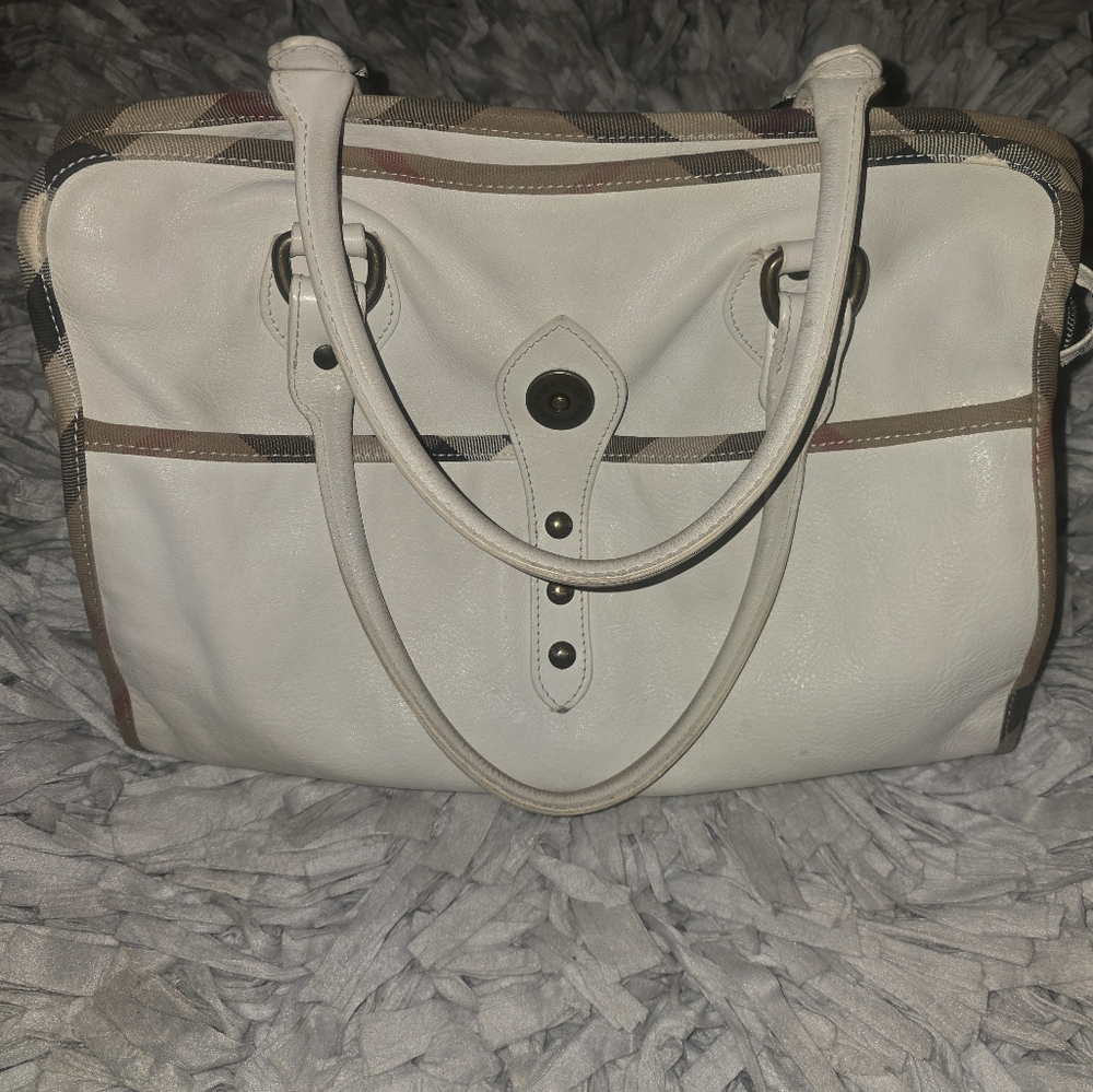 Burberry White Leather Handbag